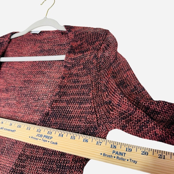 Poetry Linen and Baby Alpaca Blend Long Cardigan in Warm Red Clay Earth Tone - Picture 5 of 9